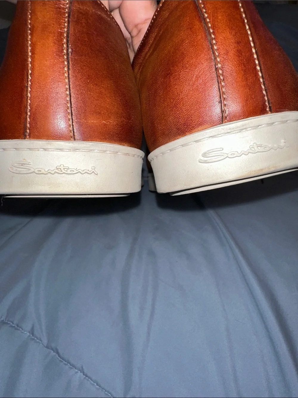 Santoni Brown Leather  Sneakers  shoes Men’s   2491   15 D 13